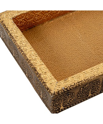 Bandeja Metal Dorado Árbol de la Vida 26x12 cm | Precios Bajos