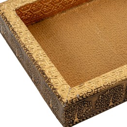 Bandeja Metal Dorado Árbol de la Vida 26x12 cm | Precios Bajos