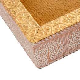 Bandeja Metal Blanco/Oro Árbol de la Vida 26x12 cm | Precios Bajos