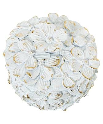 Joyero de Resina Blanco/Dorado Flores 10x7,5cm - Nova Decoración