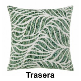 Cojín Hojas Verdes Doble Cara 45x45 cm con Cremallera