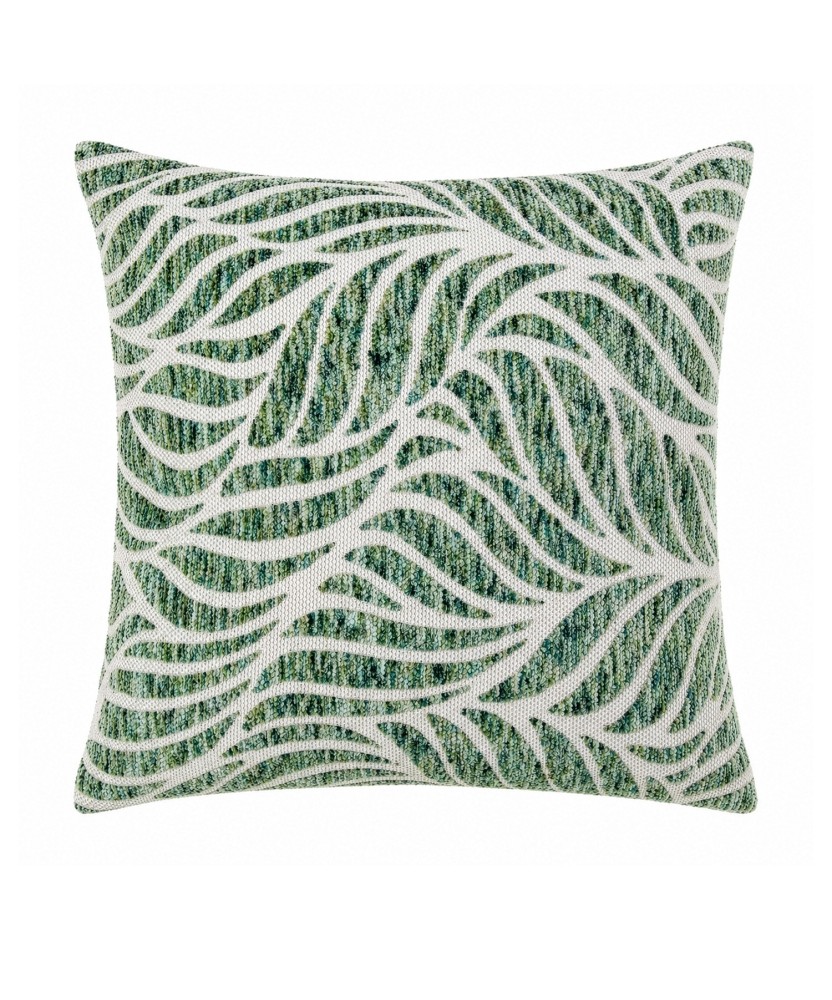 Cojín Hojas Verdes Doble Cara 45x45 cm con Cremallera