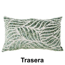Cojín Hojas Verdes Doble Cara 30x50 cm con Cremallera