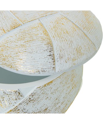 Joyero de Resina Blanco/Dorada Redondo Ø11,5x8 cm | Comprar Online