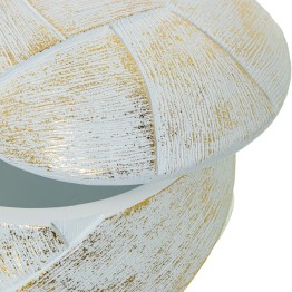 Joyero de Resina Blanco/Dorada Redondo Ø11,5x8 cm | Comprar Online