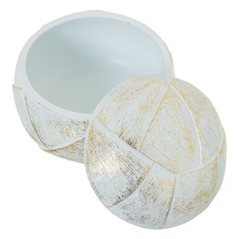 Joyero de Resina Blanco/Dorada Redondo Ø11,5x8 cm | Comprar Online