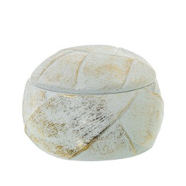 Joyero de Resina Blanco/Dorada Redondo Ø11,5x8 cm | Comprar Online