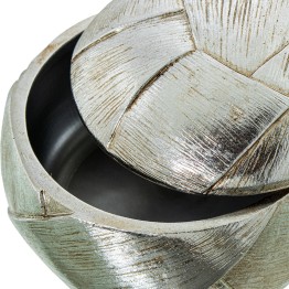 Joyero de Resina Plateado Redondo Ø11,5x8 cm | Comprar Online