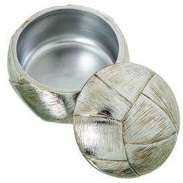 Joyero de Resina Plateado Redondo Ø11,5x8 cm | Comprar Online