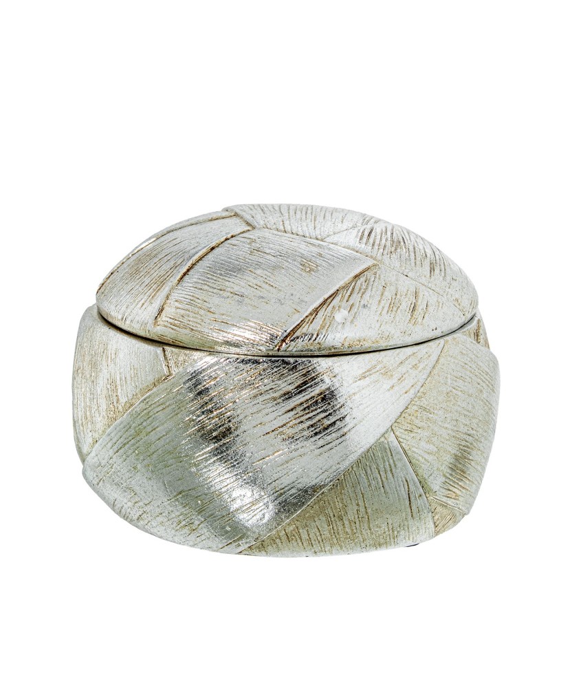 Joyero de Resina Plateado Redondo Ø11,5x8 cm | Comprar Online