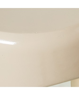 Mesa Auxiliar Fibra de Vidrio Crema Brillo 35x35x43cm