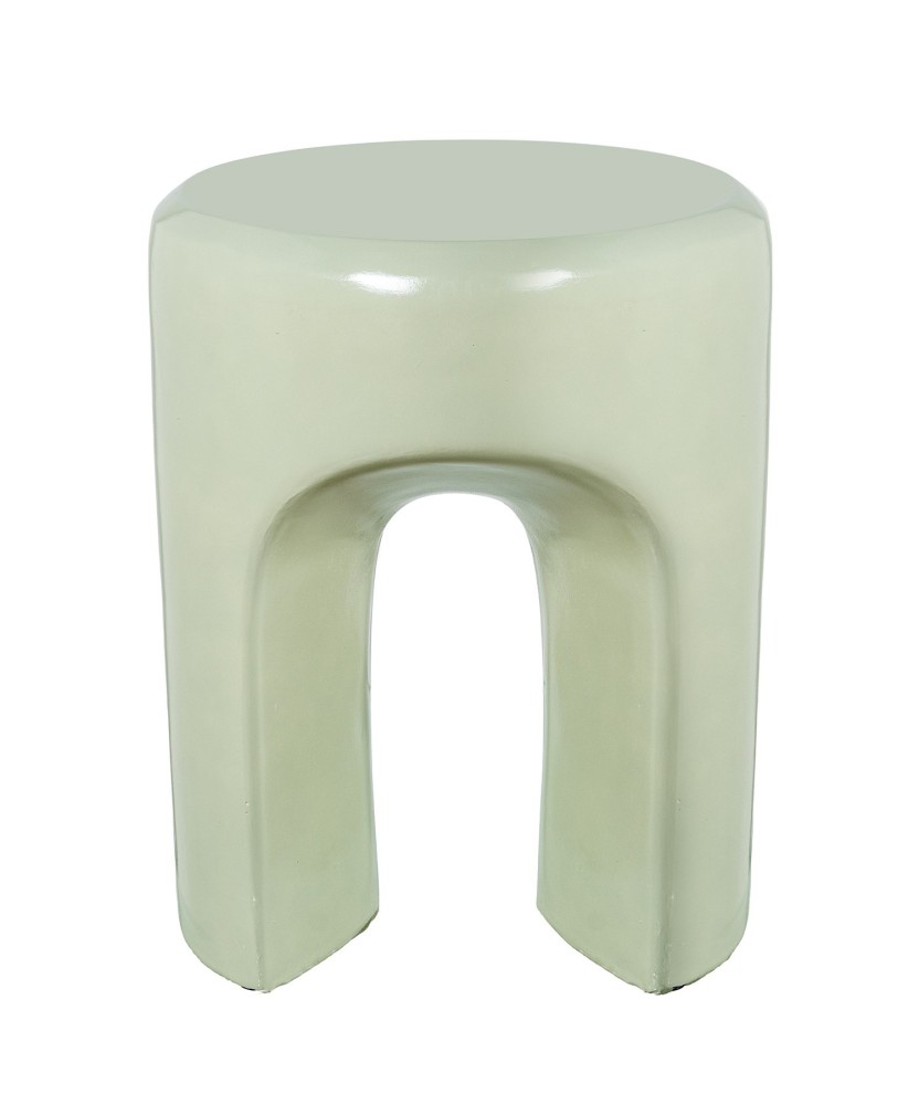 Mesa Auxiliar Fibra de Vidrio Verde Brillo 35x35x43cm
