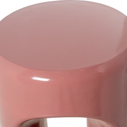 Mesa Auxiliar Fibra de Vidrio Rosa Brillo 35x35x43cm