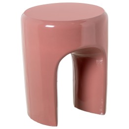 Mesa Auxiliar Fibra de Vidrio Rosa Brillo 35x35x43cm