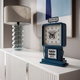 Reloj Sobremesa Surtidor Gasolina Ruta 66 Metal - Nova Decoración