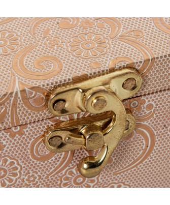 Joyero de Metal Blanco y Oro con Arabescos (15x10x6cm)