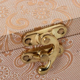 Joyero de Metal Blanco y Oro con Arabescos (15x10x6cm)