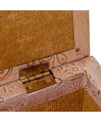 Joyero de Metal Blanco y Oro con Arabescos (15x10x6cm)