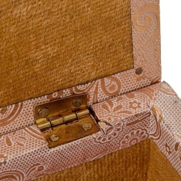 Joyero de Metal Blanco y Oro con Arabescos (15x10x6cm)