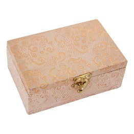 Joyero de Metal Blanco y Oro con Arabescos (15x10x6cm)