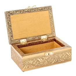 Joyero de Metal Dorado Árbol de la Vida (15x10x6cm)
