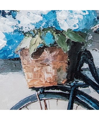 Set 2 Cuadros Lienzo Bicicletas 40x40cm | Pintado a Mano