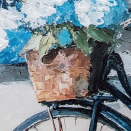 Set 2 Cuadros Lienzo Bicicletas 40x40cm | Pintado a Mano