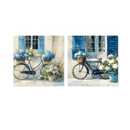 Set 2 Cuadros Lienzo Bicicletas 40x40cm | Pintado a Mano