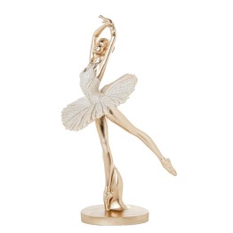 Figura Bailarina De Ballet Decorativa Beige y Dorado | 25,5cm