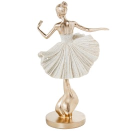 Figura Bailarina Danza Ballet Beige y Dorado | 25cm
