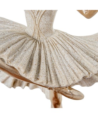 Figura Bailarina Danza Ballet Beige y Dorado | 25cm