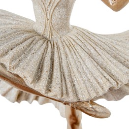 Figura Bailarina Danza Ballet Beige y Dorado | 25cm
