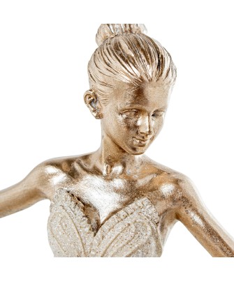 Figura Bailarina Danza Ballet Beige y Dorado | 25cm