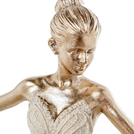 Figura Bailarina Danza Ballet Beige y Dorado | 25cm