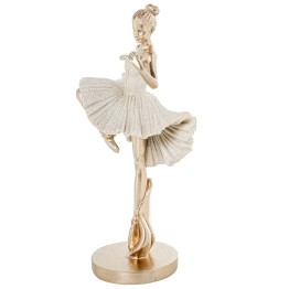 Figura Bailarina Danza Ballet Beige y Dorado | 25cm