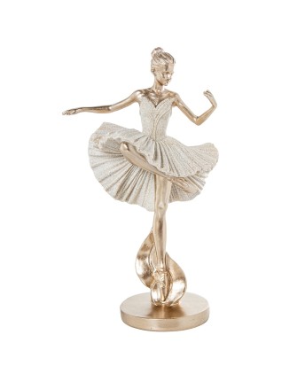 Figura Bailarina Danza Ballet Beige y Dorado | 25cm