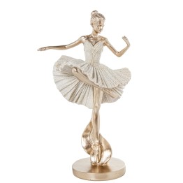 Figura Bailarina Danza Ballet Beige y Dorado | 25cm