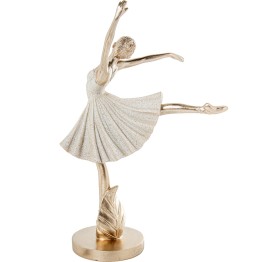 Figura Bailarina Ballet en Extensión Beige y Dorado | 28,5cm