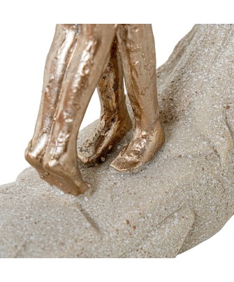 Figura Pareja Bajo Árbol De La Luna Beige y Dorado | 21cm