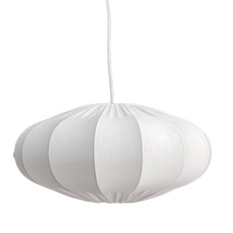 Lámpara Techo Algodón Blanco y Hierro Ø40x18cm | E27