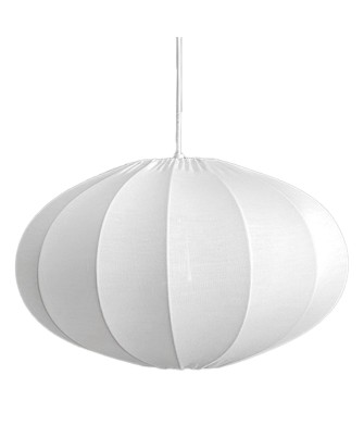 Lámpara Techo Globo Algodón Blanco y Hierro 40x24cm | E27
