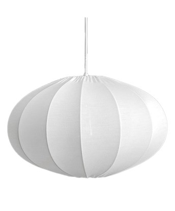 Lámpara Techo Globo Algodón Blanco y Hierro 40x24cm | E27