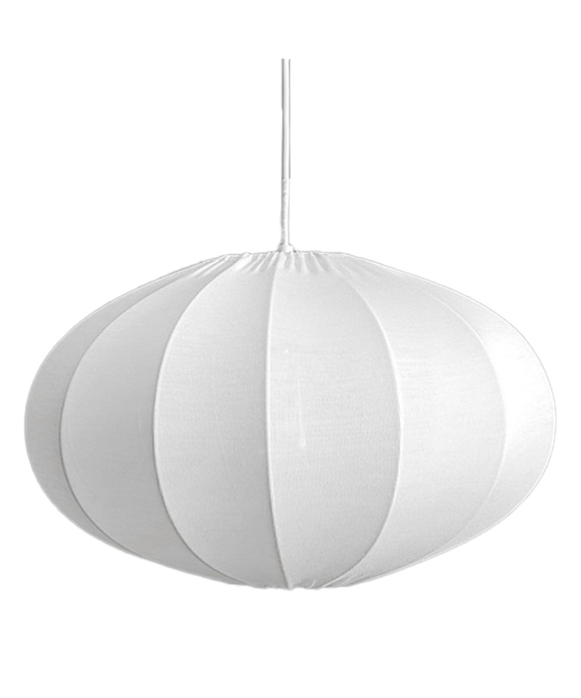 Lámpara Techo Globo Algodón Blanco y Hierro 40x24cm | E27