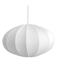 Lámpara Techo Globo Algodón Blanco y Hierro 40x24cm | E27