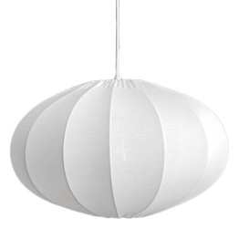 Lámpara Techo Globo Algodón Blanco y Hierro 40x24cm | E27