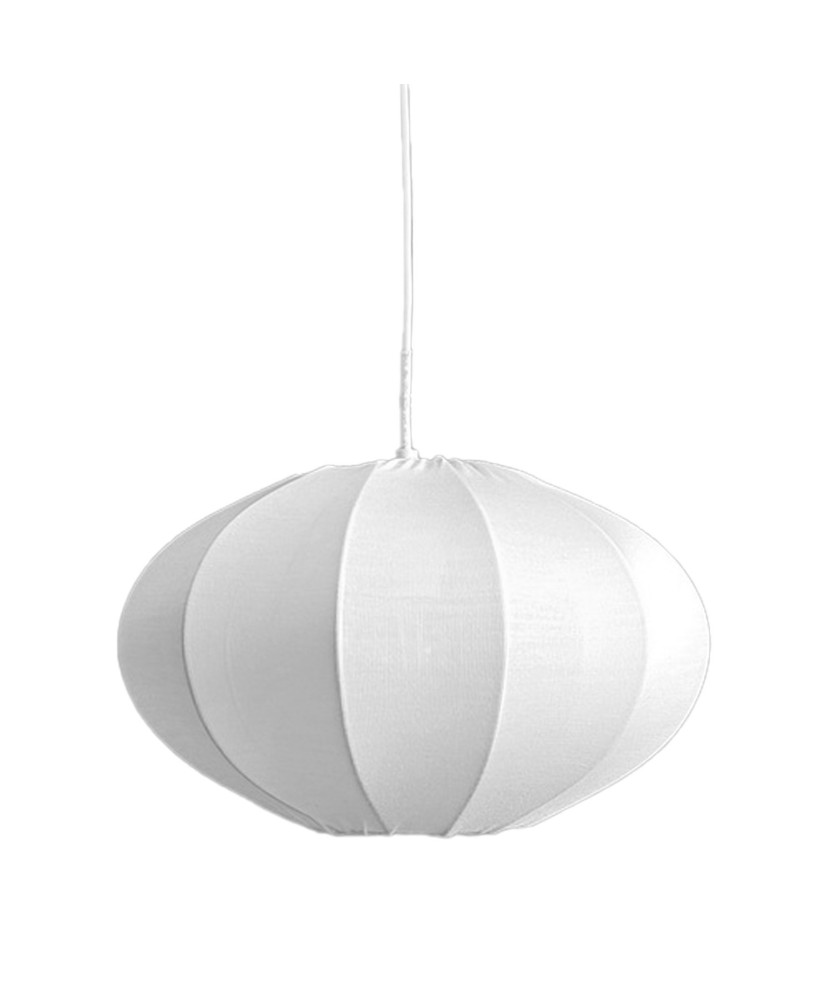 Lámpara Techo Algodón Blanco y Hierro Ø30x18cm | E27