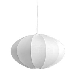 Lámpara Techo Algodón Blanco y Hierro Ø30x18cm | E27
