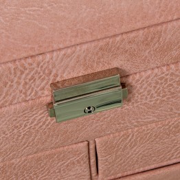 Joyero Polipiel Rosa Con Cajones y Espejo | 25x19x16cm