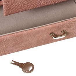 Joyero Polipiel Rosa Con Cajones y Espejo | 25x19x16cm