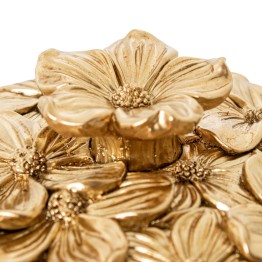 Joyero de Resina Dorado Flores 10x7,5cm - Nova Decoración